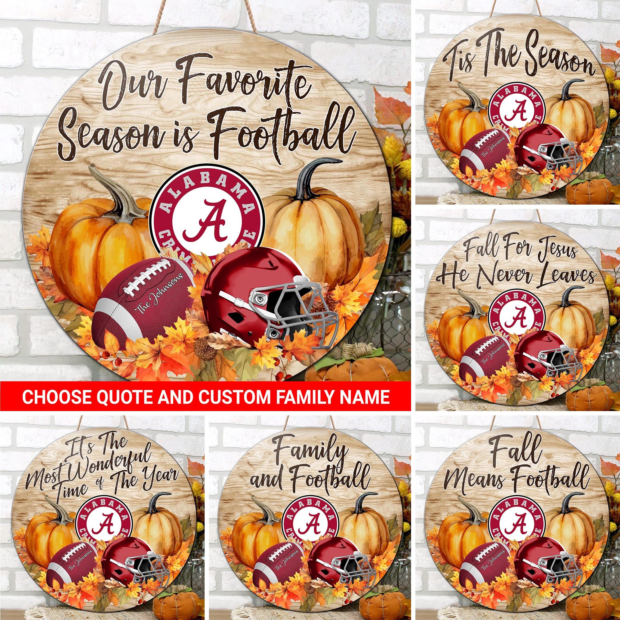 Alabama Crimson Tide Shape Wooden Sign Custom Your Family Name And Choose Your Quotes, Sport Gifts, Home Decorations ETRG-51656